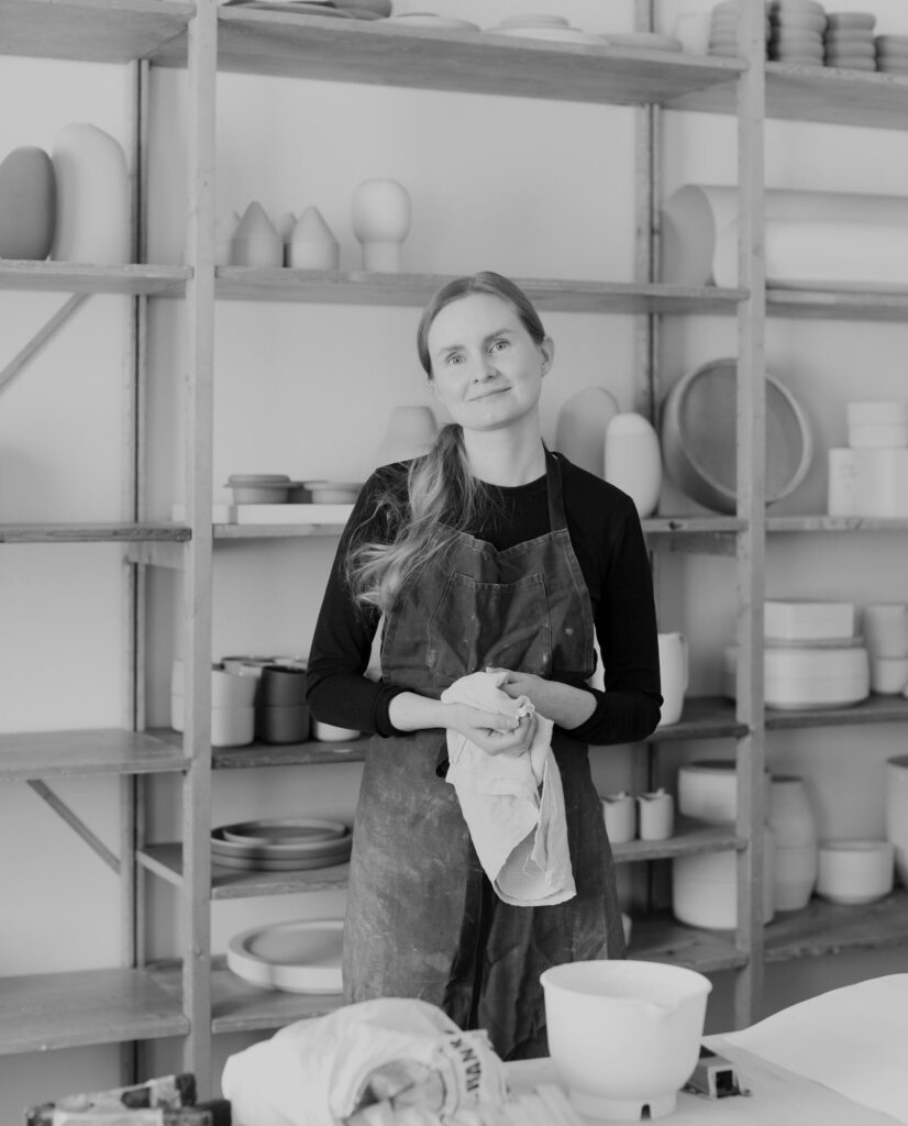 Saija Halko is a Helsinki-based ceramicist and designer. She works in her studio on small scale production of ceramics. Her way of working is based on a deep knowledge of material and hands-on methods.